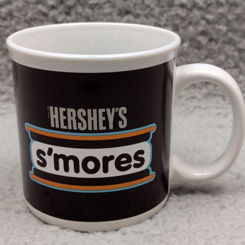 Hershey's S'mores Ceramic Coffee Mug Cup Galerie Chocolate Brown w/Blue Outline